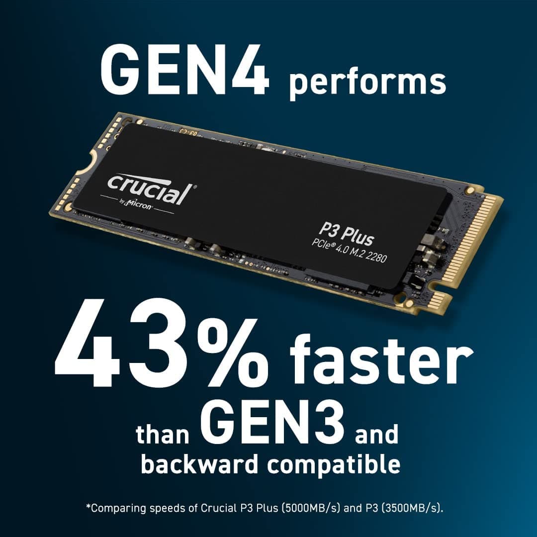 Buy Crucial,Crucial P3 Plus 500GB M.2 PCIe Gen4 NVMe Internal SSD - Up to 5000MB/s - CT500P3PSSD8 - Gadcet.com | UK | London | Scotland | Wales| Ireland | Near Me | Cheap | Pay In 3 | Hard drive